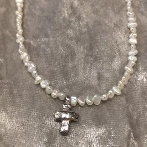 Silpada Freshwater Cross Necklace New In Box